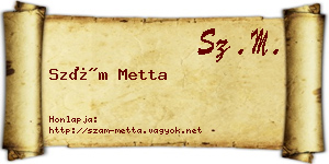 Szám Metta névjegykártya